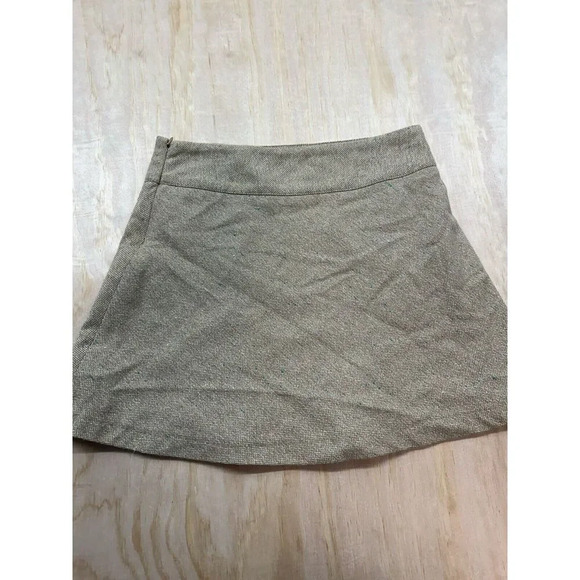 Gap Stretch Mini Skirt Wool Blend Size 6 Beige Lined Zip Up - Picture 3 of 6